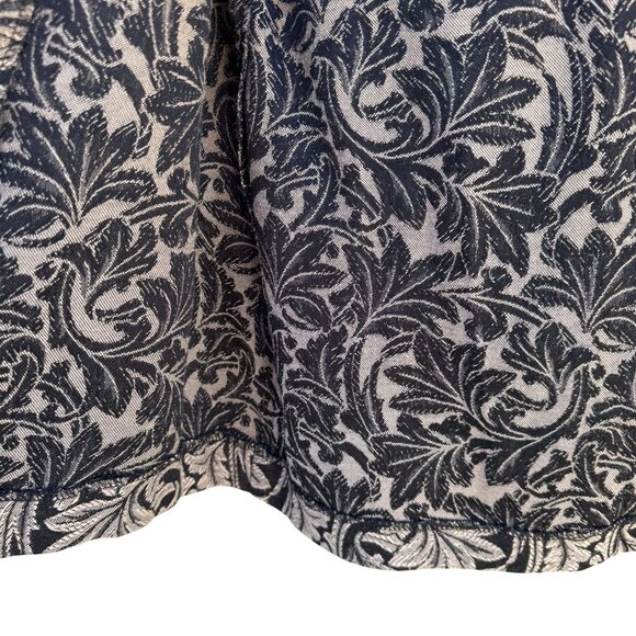 Just In Thyme Vintage Womens Leaf Pattern Brocade Cuff Sleeve Open Front Blazer - Picture 5 of 9